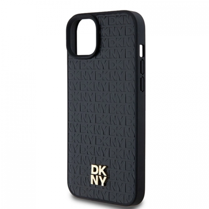 DKNY - DKNY iPhone 15/14 Plus Mobilskal Magsafe Lder Pattern Metal Logo