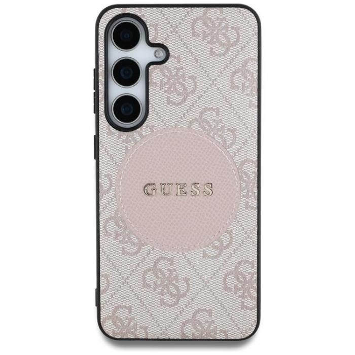 Guess - Guess Galaxy S25 Plus Mobilskal MagSafe Round Patch Classic Logo - Rosa