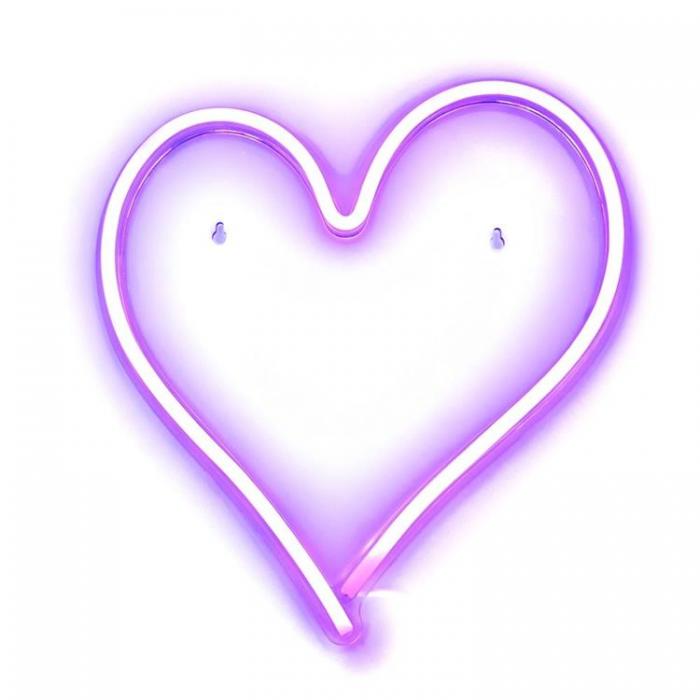 A-One Brand - Neon LED USB Heart Model - Lila