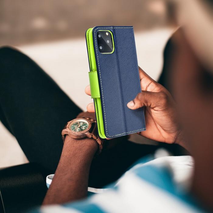 OEM - Fancy Plnboksfodral till XIAOMI Note 9 Pro navy/lime