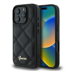 Guess - Guess iPhone 16 Pro Mobilskal Quilted Metal Logo - Svart