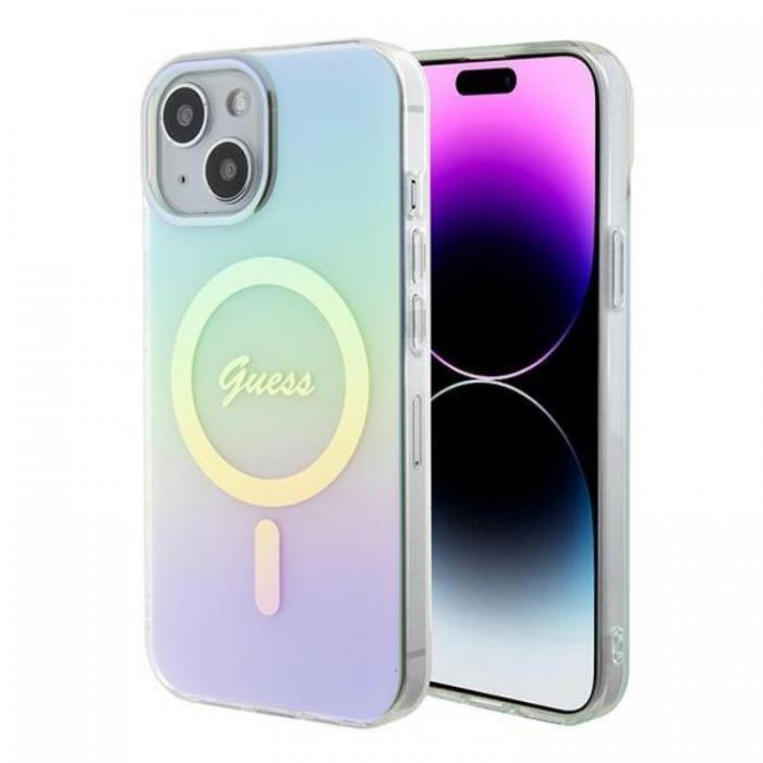 Guess - Guess iPhone 15 Mobilskal Magsafe IML Iridescent - Turquoise