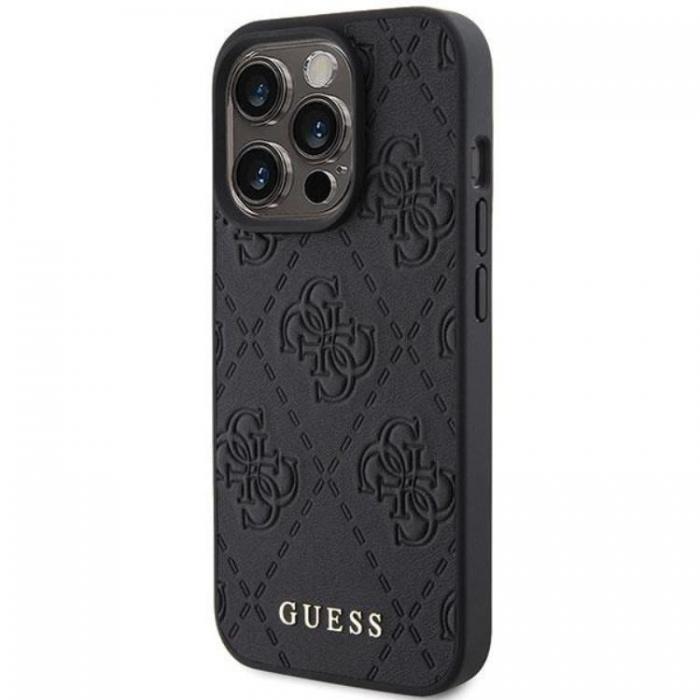 Guess - Guess iPhone 15 Pro Mobilskal Lder Stamped - Svart