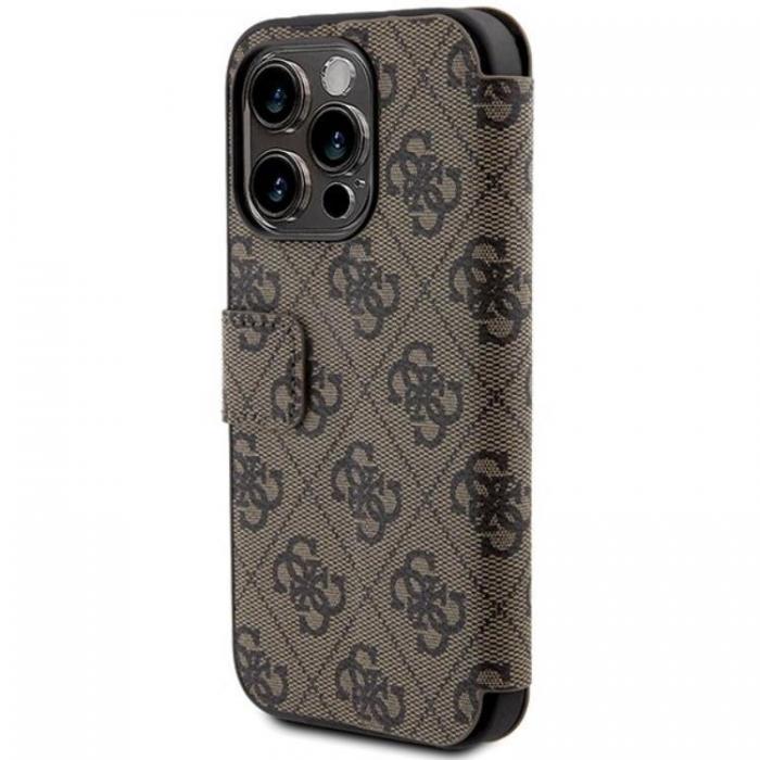 Guess - Guess iPhone 15 Pro Max Plnboksfodral Metall Logo - Brun