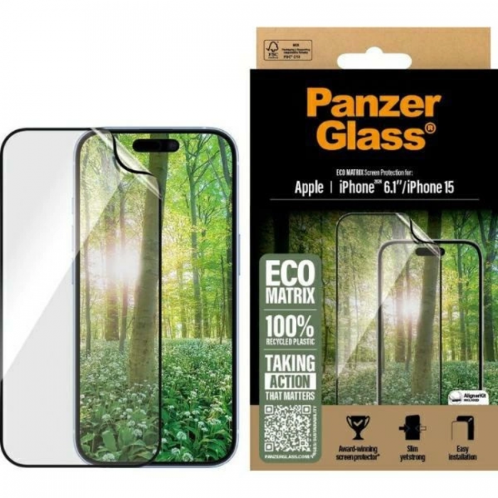 PanzerGlass - PanzerGlass iPhone 16 Plastfilm Skrmskydd Ultra-Wide Matrix - Clear