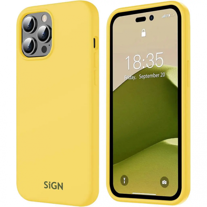 SiGN - SiGN iPhone 14 Pro Skal Liquid Silicone - Gul