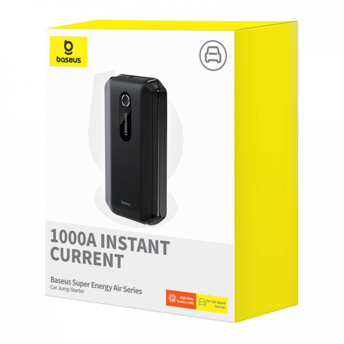 BASEUS - Baseus Starthjlp 10000mAh, 1000A Toppstrm Super Energy Air - Svart