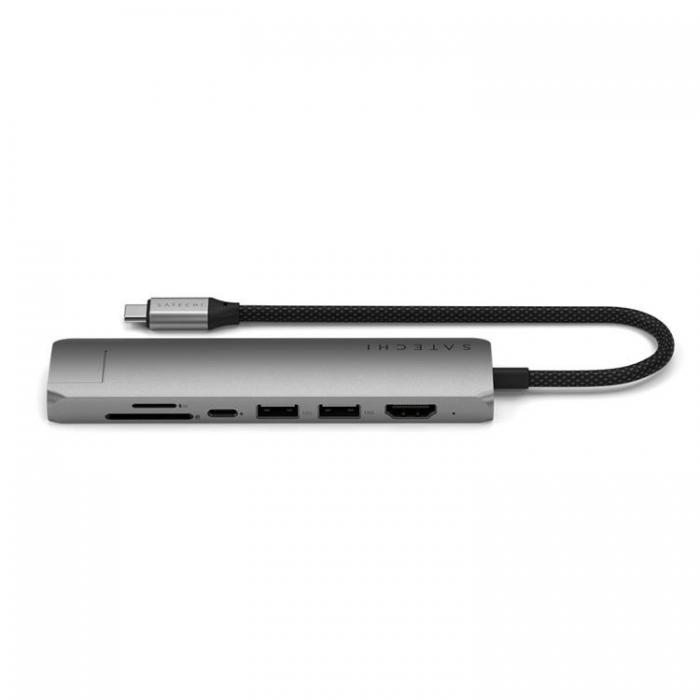 Satechi - Satechi 7-i-1 HUBB USB-C Slim Multiport Adapter med Ethernet - Rymdgr