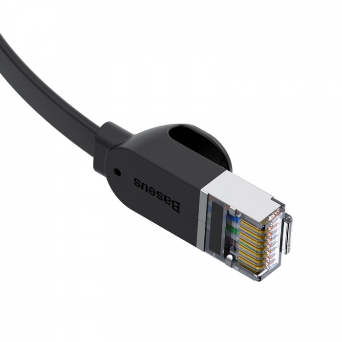 BASEUS - Baseus Cat6 RJ45 1m Flat Ethernet Ntverk Kabel - Svart