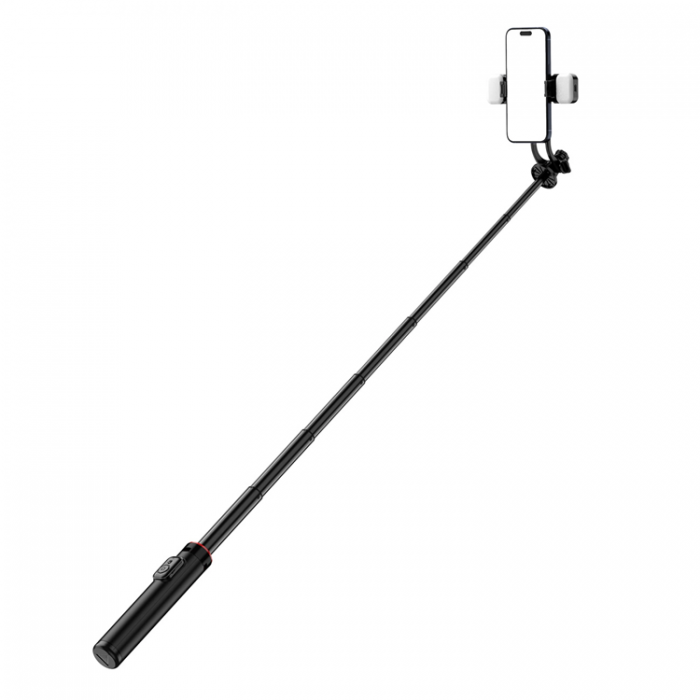 A-One Brand - Selfiestick Teleskopstativ 1.3m Auminiumlegering Med Dubbel Lampa