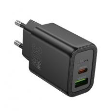 Hoco - HOCO Snabbladdare USB-A/USB-C 30W N63 QC3.0 3A - Svart