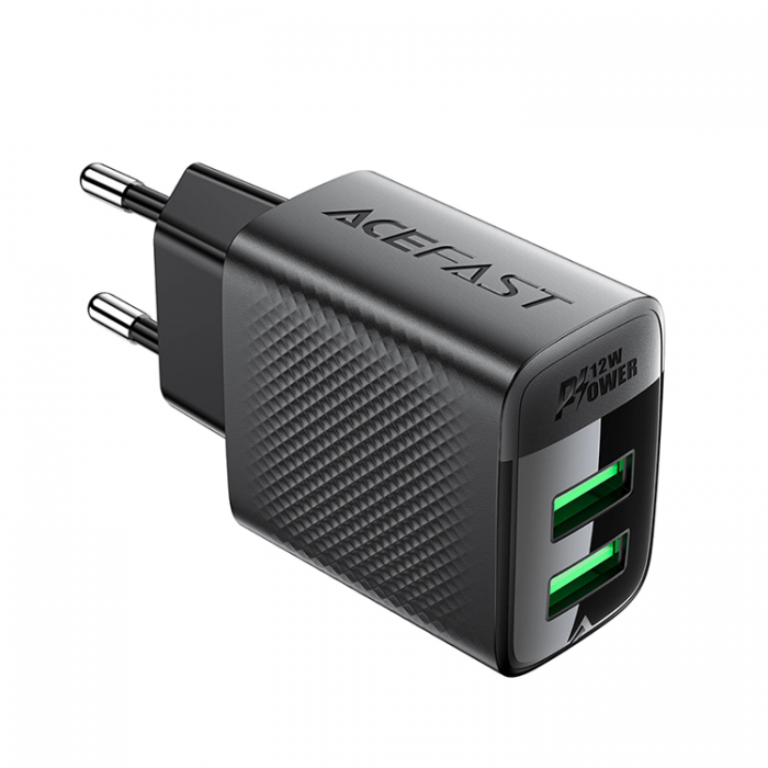 Acefast - Acefast A86 Vggladdare 12W 2x USB-A - Svart