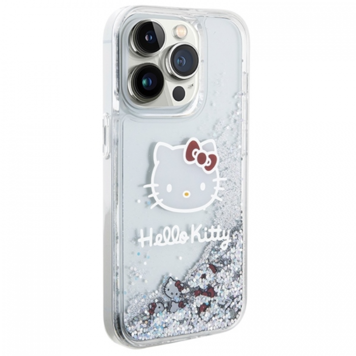 Hello Kitty - Hello Kitty iPhone 13 Pro Mobilskal Liquid Glitter Charms - Silver