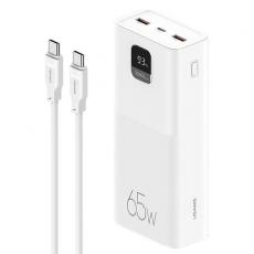 USAMS - USAMS Powerbank 30000mAh 65W Med USB-C Kabel - Vit