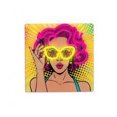 Forever Light - Forever Light Neon ART LED POWER WOMAN FLA02 - Gul/Lila