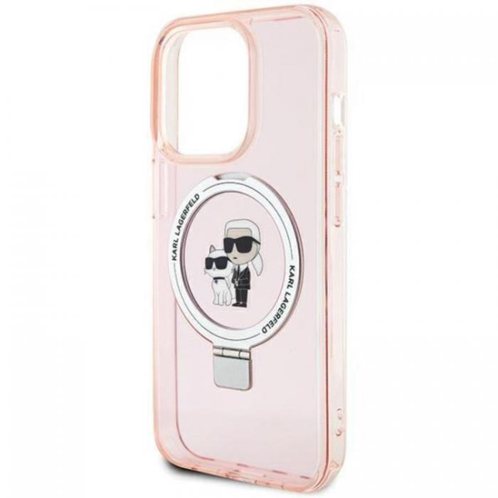 KARL LAGERFELD - KARL LAGERFELD iPhone 15 Mobilskal MagSafe Ringstll - Rosa