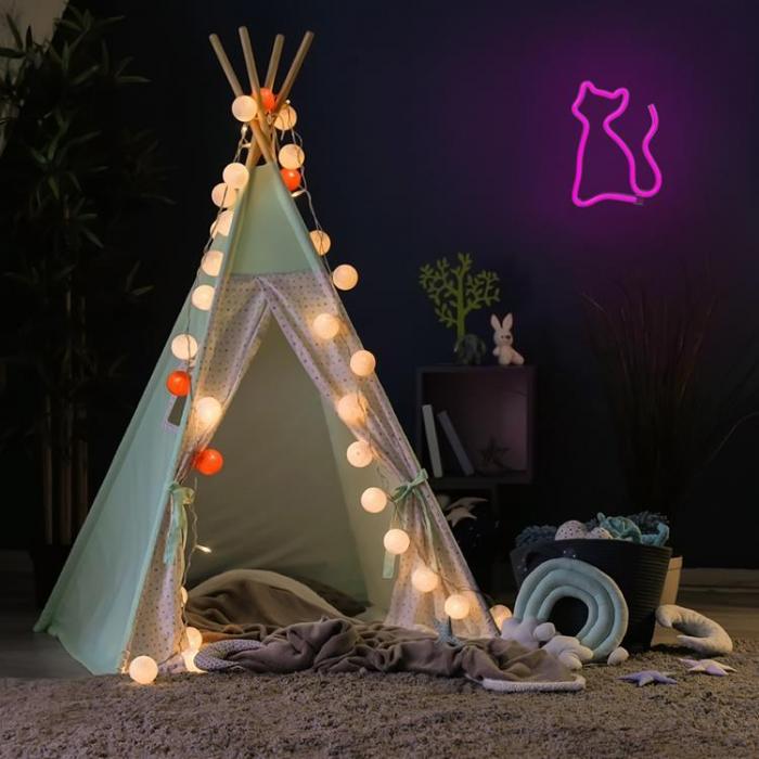 Forever Light - Forever Light LED Neon CAT Bat + USB - Rosa