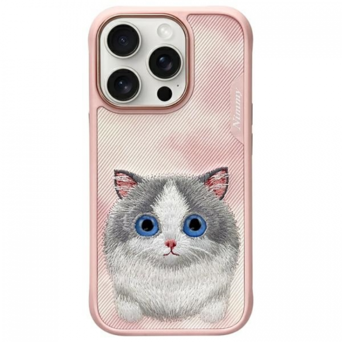 NIMMY - Nimmy iPhone 16 Pro Max Mobilskal Big Eyed Pet 2.0 Cat - Rosa