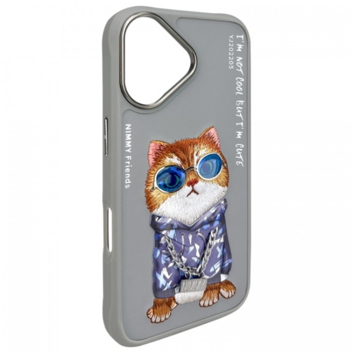 NIMMY - Nimmy iPhone 16 Mobilskal Glasses Cool Cat - Gr