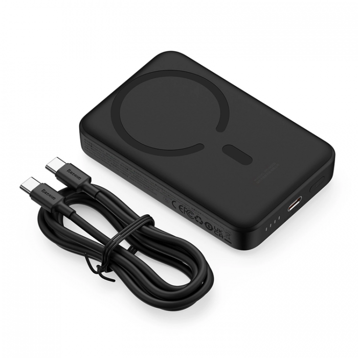 BASEUS - Baseus Powerbank 10000mAh 30W Magnetic Mini Induction - Svart