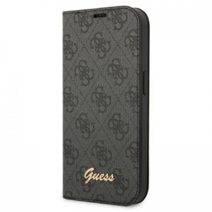 Guess - GUESS iPhone 14 Pro Max Plnboksfodral 4G Vintage Gold Logo - Svart