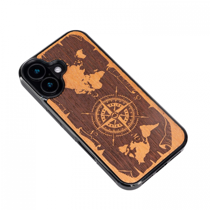 Bewood - Bewood iPhone 16 Mobilskal Compass Merbau