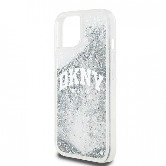 DKNY - DKNY iPhone 14 Mobilskal Liquid Glitter Big Logo - Vit