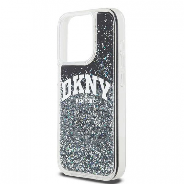 DKNY - DKNY iPhone 14 Pro Mobilskal Liquid Glitter Big Logo - Svart