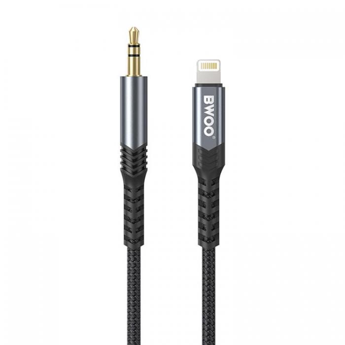 BWOO - BWOO Aux till Lightning kabel 3.5mm 1.2m - Svart