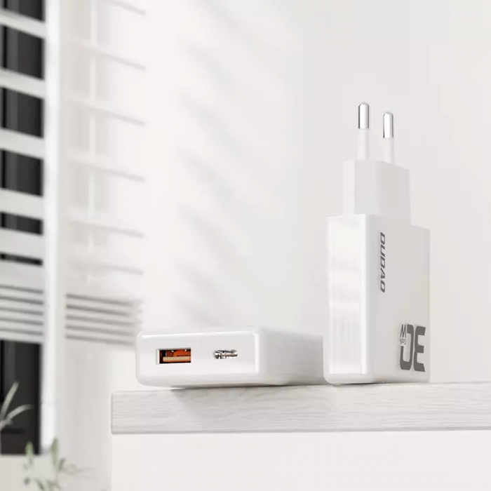 Dudao - Dudao Snabbladdare 30W USB-A/USB-C med USB-C/USB-C Kabel Vit