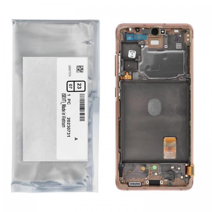 SpareParts - SAMSUNG S20 FE 4G/5G Skrm med LCD-display ServicePack Orange