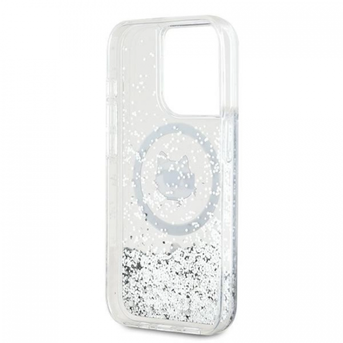 KARL LAGERFELD - Karl Lagerfeld iPhone 15 Pro Max Mobilskal Magsafe Liquid Glitter Choupette Head