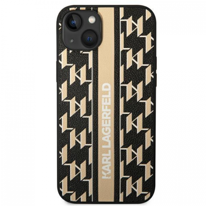 KARL LAGERFELD - Karl Lagerfeld iPhone 14 Plus Skal Monogram Stripe - Brun