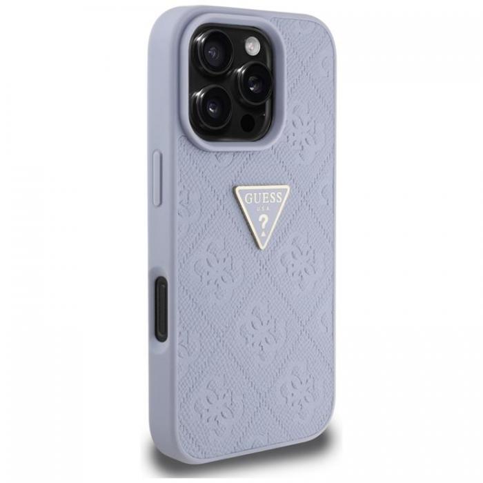 Guess - Guess iPhone 16 Pro Mobilskal Hot Stamp 4G Triangle Logo - Lila