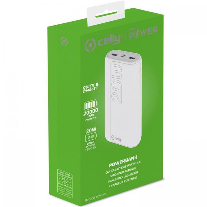 Celly - Celly PowerBank PD 20W 20.000 mAh - Vit