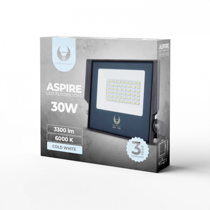 Forever Light - Forever Strlkastare LED Aspire 30W 6000K 3300lm 230V