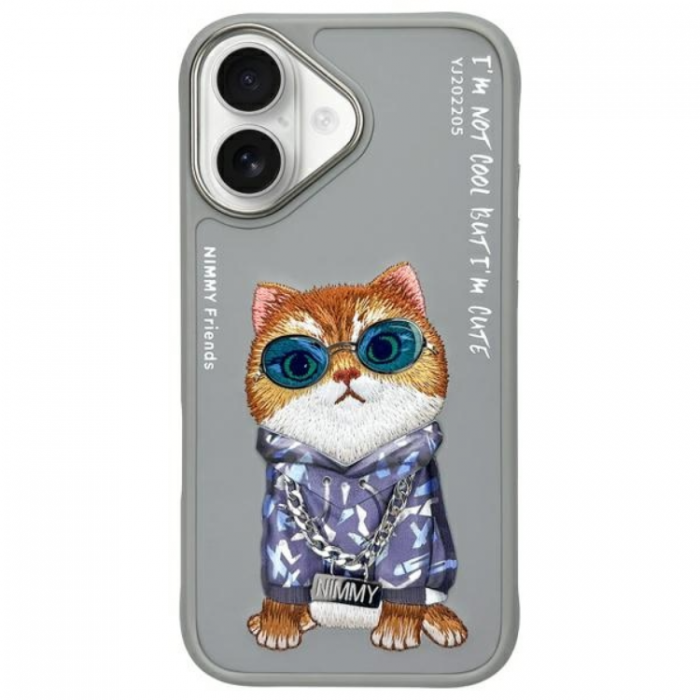 NIMMY - Nimmy iPhone 16 Mobilskal Glasses Cool Cat - Gr