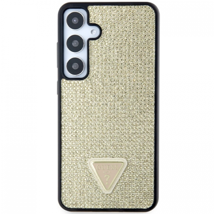 Guess - Guess Galaxy S24 Mobilskal Rhinestone Triangle - Guld