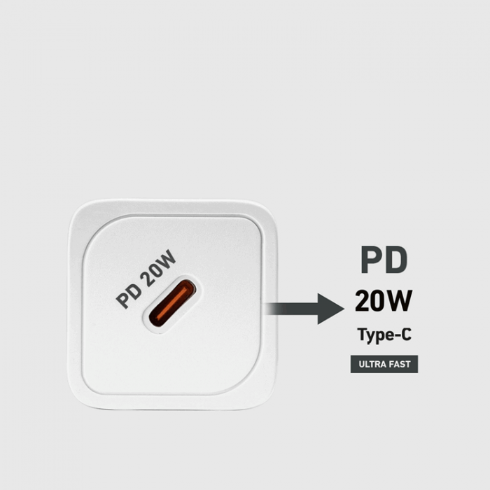 SBS - SBS Snabbladdare 20W GaN Power Delivery - Vit