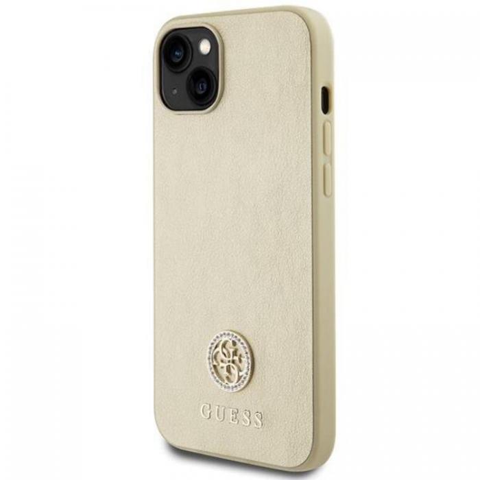 Guess - Guess iPhone 15 Plus Mobilskal Strass Metal Logo - Guld