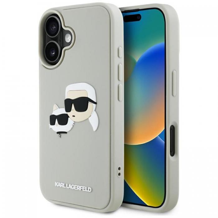 KARL LAGERFELD - Karl Lagerfeld iPhone 16 Mobilskal 3D Rubber Double Heads - Beige