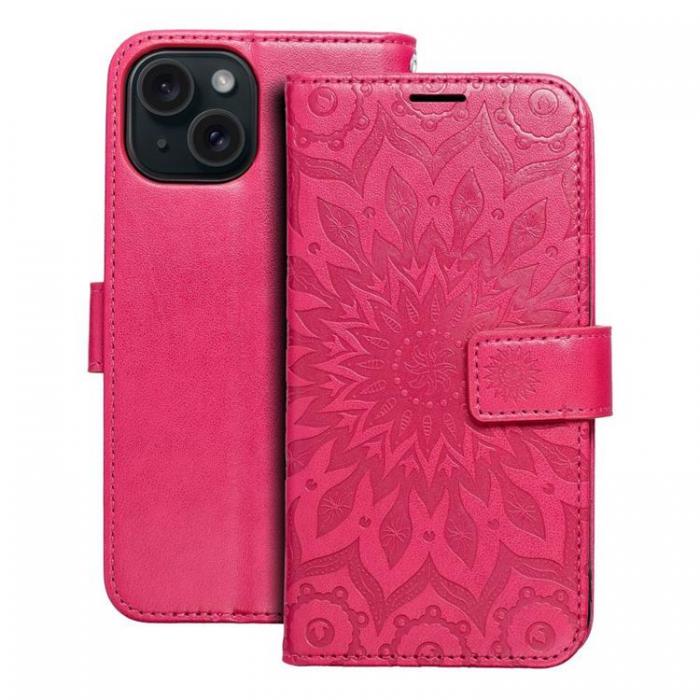 A-One Brand - iPhone 15 Plnboksfodral Mezzo Mandala - Magenta