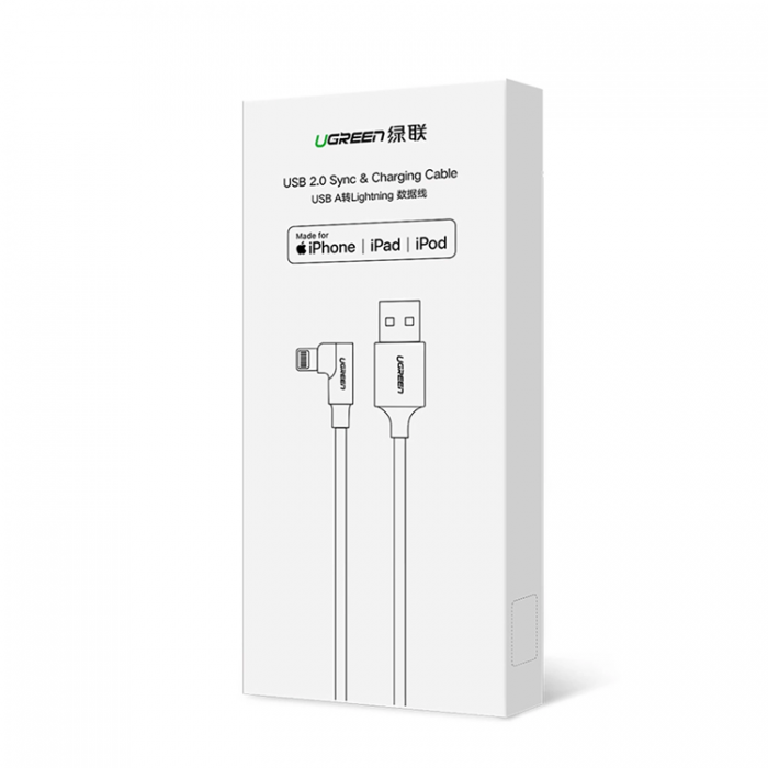 Ugreen - Ugreen USB Till Lightning 1m Kabel MFi 2.4A US299 - Rd