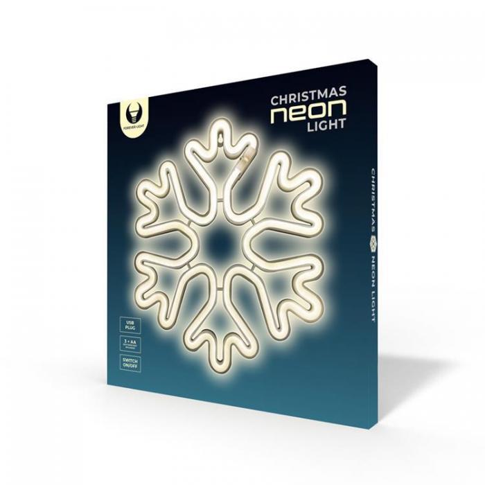 Forever Light - Forever Light LED Neon CHRISTMAS SNOWFLAKE FLNE20 - Vit