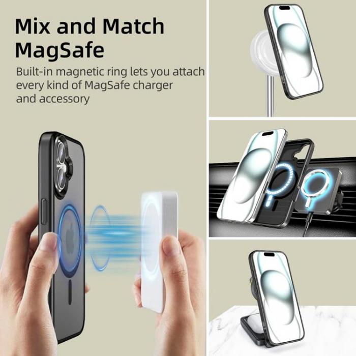 Tech-Protect - Tech-Protect iPhone 16 Mobilskal Magsafe Magmat - Matt Svart