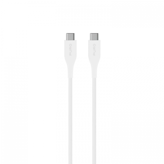 Puro - Puro Plain USB-C - USB-C 2A 1m Kabel - Vit