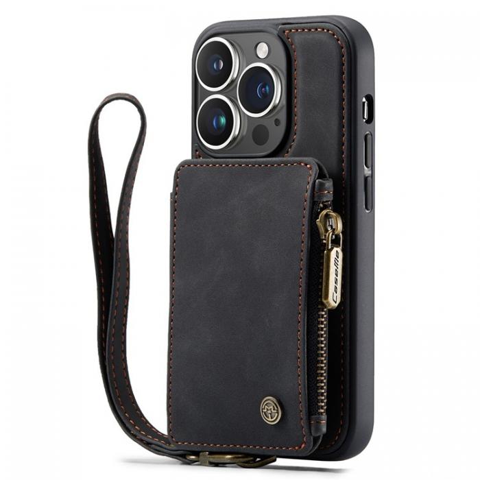 Caseme - CASEME iPhone 14 Pro Plnboksfodral C20 Zipper Kickstand - Svart