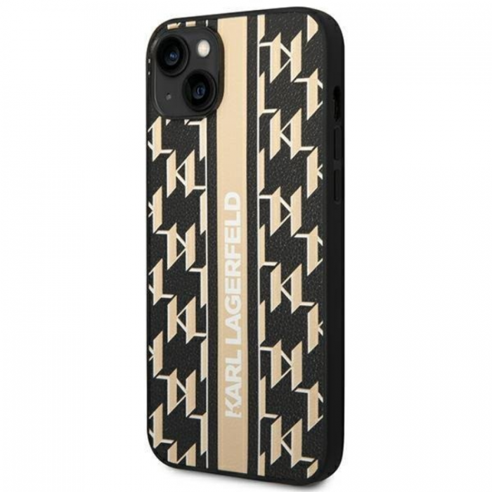 KARL LAGERFELD - Karl Lagerfeld iPhone 14 Plus Skal Monogram Stripe - Brun