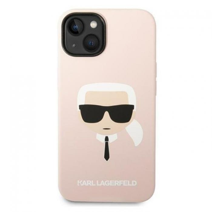 KARL LAGERFELD - Karl Lagerfeld iPhone 14 Plus Skal Czarny Silicone Karl`s Head - Rosa