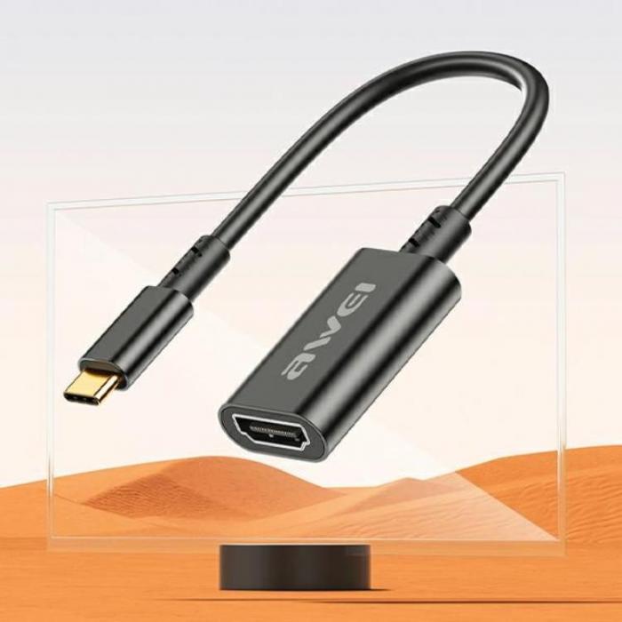 Awei - Awei USB-C Till HDMI Adapter 4k 30Hz - Svart